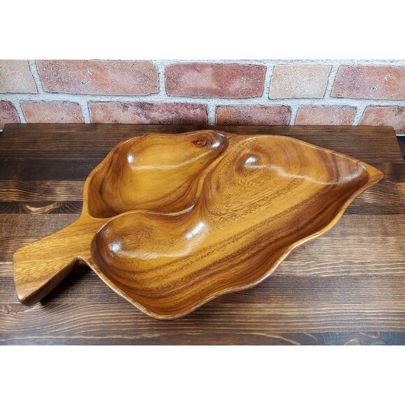 Large Wood Vintage Divided Tray - Picture 4 of 8